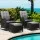 Gardeon 5PC Black Wicker Outdoor Furniture Set - Adjustable Recliner Chairs, Ottomans & Table, UV & Weather Resistant