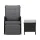 Gardeon 3PC Outdoor Wicker Recliner Set, Adjustable Chairs & Table, UV-Resistant, Steel Frame, Removable Cushions, Black