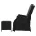 Gardeon 3PC Outdoor Wicker Recliner Set, Adjustable Chairs & Table, UV-Resistant, Steel Frame, Removable Cushions, Black