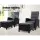 Gardeon 2PC Recliner Chairs Set - Black Wicker Outdoor Furniture with Adjustable Backrest & Ottoman, UV-Resistant