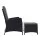 Gardeon 2PC Recliner Chairs Set - Black Wicker Outdoor Furniture with Adjustable Backrest & Ottoman, UV-Resistant