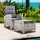 Gardeon Grey Outdoor Recliner Set - Adjustable Wicker Chair & Ottoman, UV-Resistant, High-Density Foam Cushions