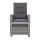 Gardeon 2PC Grey Wicker Recliner Chairs Set, Adjustable Outdoor Lounger with Ottoman, Steel Frame, UV-Resistant Cushions
