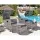 Gardeon 2PC Grey Wicker Recliner Chairs Set, Adjustable Outdoor Lounger with Ottoman, Steel Frame, UV-Resistant Cushions