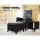 Gardeon 3PC Recliner Set: Black Wicker Outdoor Furniture with Adjustable Backrest, Ottoman, & Tempered Glass Table