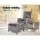 Gardeon 3PC Outdoor Recliner Set with Adjustable Wicker Chairs, Ottoman, and Glass Table - UV & Weather-Resistant, Grey