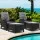 Gardeon 5PC Outdoor Recliner Set: UV-Resistant Wicker, Adjustable Back, Steel Frame, Glass Table, Black