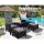 Gardeon 5PC Outdoor Recliner Set: UV-Resistant Wicker, Adjustable Back, Steel Frame, Glass Table, Black