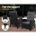 Gardeon 5PC Outdoor Recliner Set: UV-Resistant Wicker, Adjustable Back, Steel Frame, Glass Table, Black