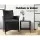 Gardeon Black Wicker Coffee Side Table - 40x40x45cm, PE Rattan, Tempered Glass, Indoor/Outdoor, Weather-Resistant