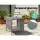 Gardeon Outdoor Coffee Side Table – Grey Rattan Wicker, Steel Frame, Tempered Glass Top, 40x40x45cm, Weather-Resistant