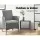 Gardeon Outdoor Coffee Side Table – Grey Rattan Wicker, Steel Frame, Tempered Glass Top, 40x40x45cm, Weather-Resistant