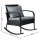 Gardeon Outdoor Rocking Chair - Weather-Resistant Wicker, Steel Frame, Black with Cushions, 79x58x78cm, 160kg Capacity