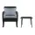 Gardeon 3PC Black Wicker Patio Set: Rocking Chairs & Tempered Glass Table, Weather-Resistant for Indoor/Outdoor Use
