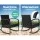 Gardeon 3PC Black Wicker Patio Set: Rocking Chairs & Tempered Glass Table, Weather-Resistant for Indoor/Outdoor Use