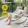 Gardeon Papasan Rocking Chair Recliner Outdoor Indoor Patio Garden Steel Frame Beige Cushion 160kg Capacity