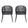 Gardeon 2PC Black Wicker Outdoor Dining Chairs - Steel Frame, UV-Resistant, Weatherproof, 60x50x80cm, Indoor/Outdoor Use