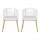 Gardeon 2PC Outdoor Dining Chairs - White PE Wicker, Steel Frame, UV-Resistant, 60x50x80cm, Plush Cushions Included