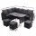 Gardeon 9-Seater Outdoor Dining Set – Black PE Wicker, Steel Frame, Cushions, Glass Table, Storage Cover Included