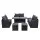 Gardeon 9-Seater Outdoor Dining Set – Black PE Wicker, Steel Frame, Cushions, Glass Table, Storage Cover Included