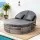 Gardeon Outdoor Daybed Sun Lounge - Adjustable Backrests, Weather-Resistant PE Rattan, Retractable Trays, 197x140x120cm