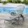 Gardeon Grey Sun Lounger with Wheels - Weather-Resistant, Adjustable Recliner Chair, Portable Outdoor Furniture