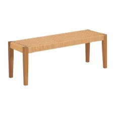 Gardeon 2-Seater Outdoor Garden Bench - Acacia Wood & PE Wicker, 110cm, Weather-Resistant, 240kg Capacity
