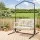 Gardeon Wooden 2-Seater Outdoor Swing Chair with Black Metal Stand White Hanging Bench Seat 200kg Capacity