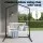 Gardeon Wooden 2-Seater Outdoor Swing Chair with Black Metal Stand White Hanging Bench Seat 200kg Capacity