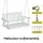 Gardeon Wooden 2-Seater Outdoor Swing Chair with Black Metal Stand White Hanging Bench Seat 200kg Capacity