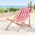 Gardeon Wooden Sun Lounge: Adjustable Portable Beach Chair, Fir Wood Frame, Red Stripes, 120kg Capacity, 1-Year Warranty