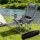 Weisshorn Camping Chair Adjustable Reclining Portable Folding Outdoor Chair with Removable Footrest Grey