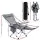 Weisshorn Camping Chair Adjustable Reclining Portable Folding Outdoor Chair with Removable Footrest Grey