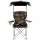 Weisshorn Portable Folding Camping Chair with Built-in Canopy 120KG Lightweight Outdoor Seat Army Green