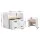 Keezi 3PCS Kids Table and Chairs Set, Multi-functional, Birch Plywood, 50kg Capacity, Child-Safe, White/Nature Finish