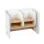 Keezi 3PCS Kids Table and Chairs Set, Multi-functional, Birch Plywood, 50kg Capacity, Child-Safe, White/Nature Finish