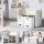 Keezi 3PCS Kids Table and Chairs Set, Multi-functional, Birch Plywood, 50kg Capacity, Child-Safe, White/Nature Finish