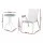 Gardeon 3PC Outdoor Bistro Set White Stackable Textilene Chairs with Tempered Glass Table 3PC Patio Furniture