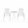 Gardeon 3PC Outdoor Bistro Set White Stackable Textilene Chairs with Tempered Glass Table 3PC Patio Furniture
