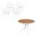 Gardeon 5 Piece Outdoor Dining Set WPC Table Aluminium Alloy Frame 4 PP Chairs White 5PC Dining Set Patio