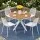 Gardeon 5 Piece Outdoor Dining Set White WPC Table Aluminium Frame 4 PP Chairs Weather Resistant Patio