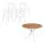 Gardeon 5 Piece Outdoor Dining Set with WPC Tabletop and 4 Stackable PP Chairs White Patio Furniture