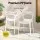 Gardeon 5 Piece Outdoor Dining Set with WPC Tabletop and 4 Stackable PP Chairs White Patio Furniture