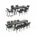 Gardeon 11-Piece Outdoor Dining Set with Extendable Aluminium Table and 10 Chairs Grey Cushions Black