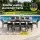 Gardeon 11-Piece Outdoor Dining Set with Extendable Aluminium Table and 10 Chairs Grey Cushions Black