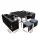 Gardeon 11-Piece Outdoor Dining Set - Black Wicker, Tempered Glass Table, Cushioned Seats, Water-Resistant Covers