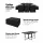 Gardeon 11-Piece Outdoor Dining Set - Black Wicker, Tempered Glass Table, Cushioned Seats, Water-Resistant Covers