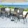 Gardeon 5 Piece Outdoor Dining Set, Grey Mesh Chairs, Tempered Glass Table, Steel Frame, Weatherproof Patio Furniture