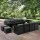Gardeon Hayman 13-Piece Outdoor Dining Set, Wicker Chairs, Tempered Glass Table, with Cushions & Covers, Black