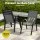 Gardeon 5PC Outdoor Dining Set: Steel Frame, 140x80cm Tempered Glass Table, Stackable Grey Chairs, All-Weather Comfort